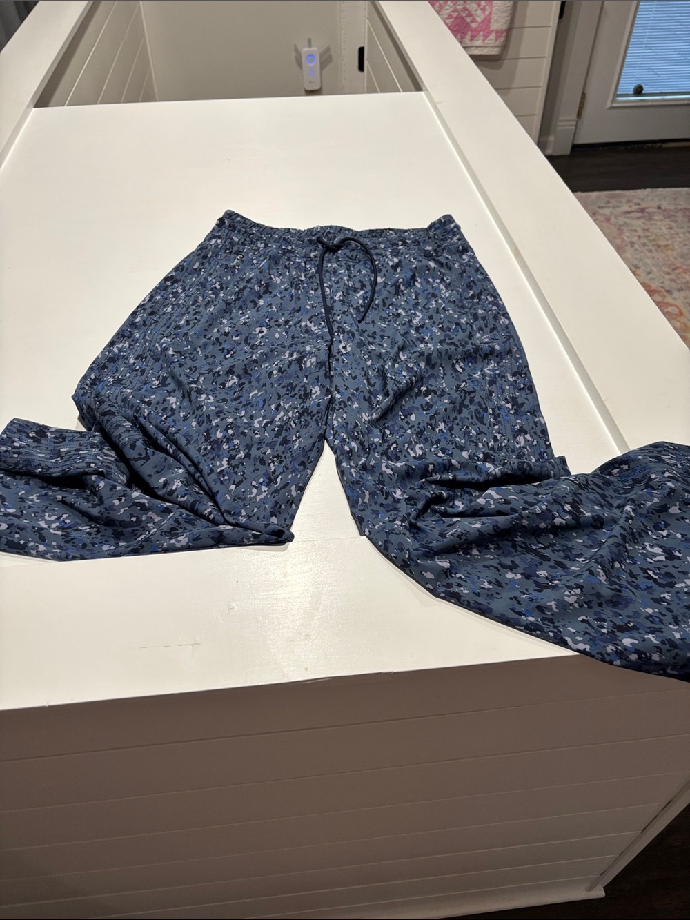Athleta Allure Navy Blue Speckled Drawstring Jogger Pants